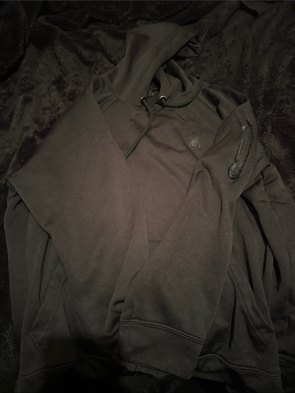 Spyder Black Logo Hooded Sweatshirt